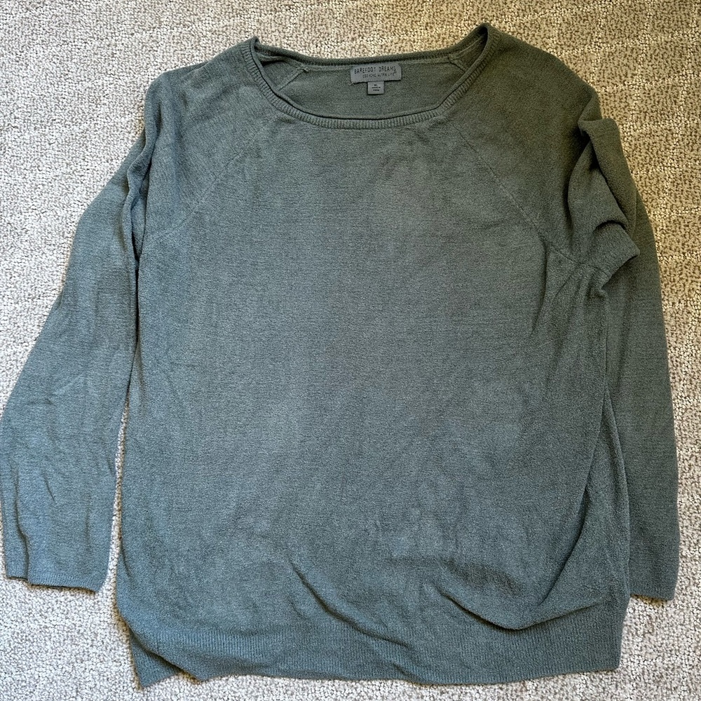 Barefoot Dreams green pullover